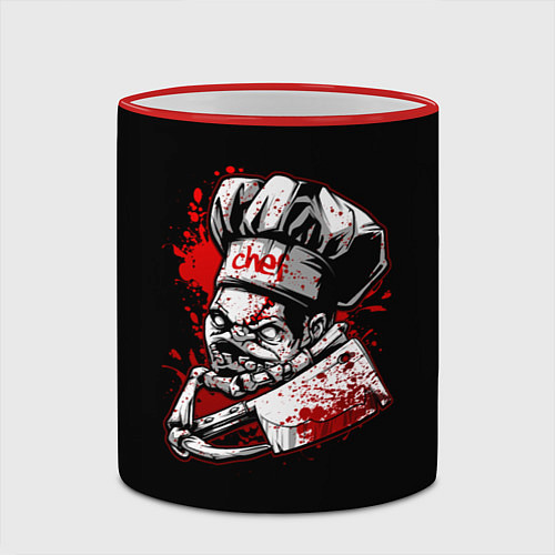 Кружка цветная Pudge Chef / 3D-Красный кант – фото 2