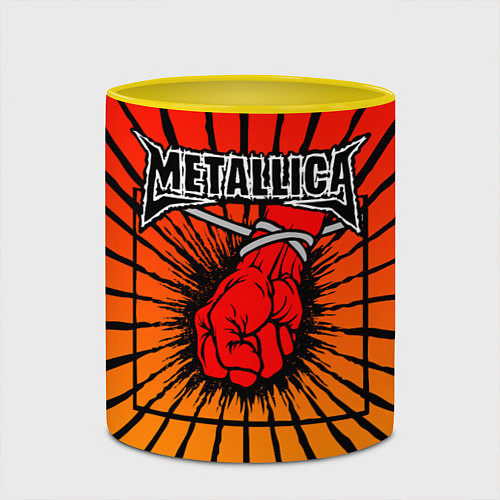 Кружка цветная Metallica Fist / 3D-Белый + желтый – фото 2