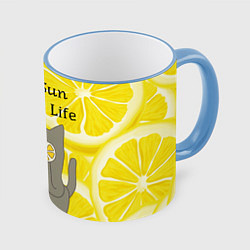 Кружка 3D More Sun In Your Life, цвет: 3D-небесно-голубой кант