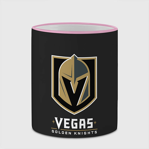 Кружка цветная Vegas: Golden Knights / 3D-Розовый кант – фото 2