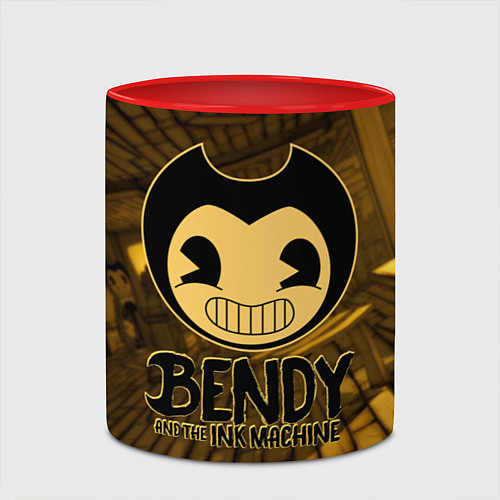 Кружка цветная Black Bendy / 3D-Белый + красный – фото 2