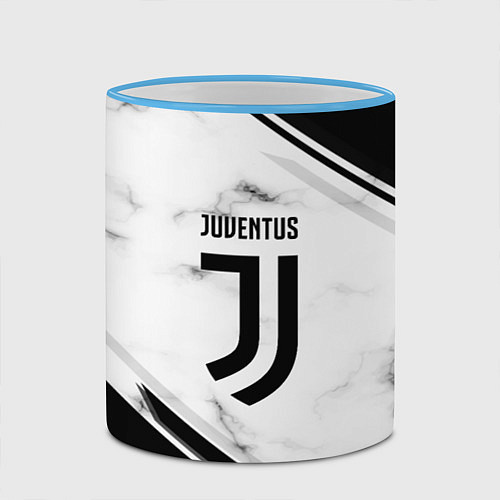 Кружка цветная Juventus / 3D-Небесно-голубой кант – фото 2