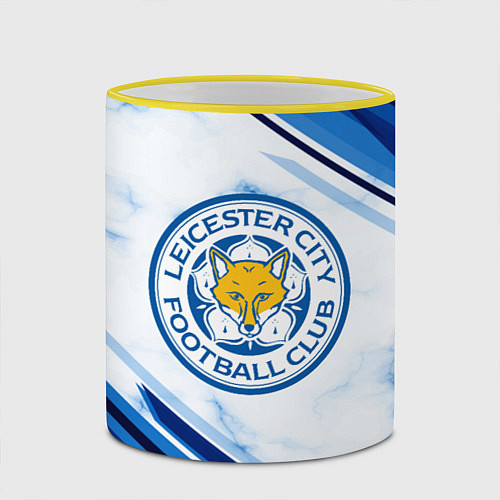 Кружка цветная Leicester city / 3D-Желтый кант – фото 2