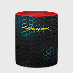 Кружка 3D Cyberpunk 2077: Blue Carbon, цвет: 3D-белый + красный — фото 2