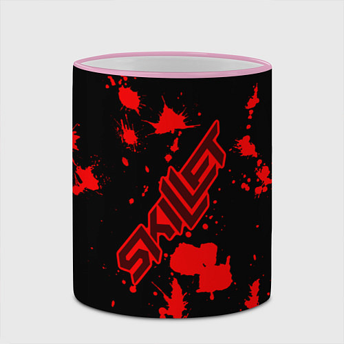 Кружка цветная Skillet: Blood Style / 3D-Розовый кант – фото 2