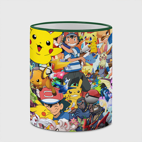 Кружка цветная Pokemon Bombing / 3D-Зеленый кант – фото 2