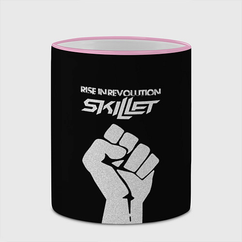 Кружка цветная Skillet: Rise in revolution / 3D-Розовый кант – фото 2