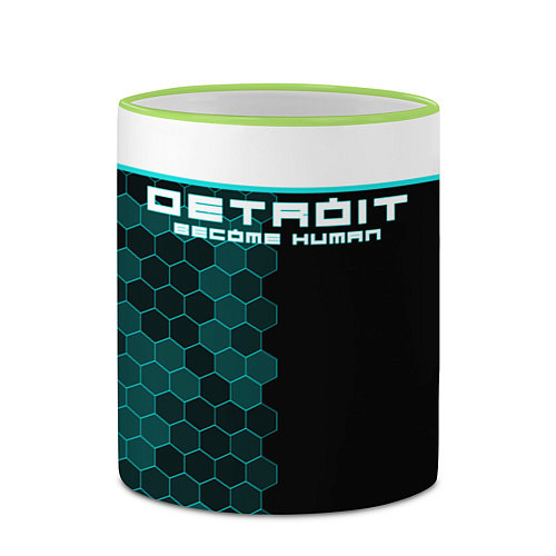 Кружка цветная Detroit: Cyber Hexagons / 3D-Светло-зеленый кант – фото 2