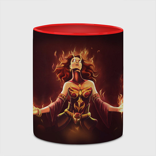 Кружка цветная Lina: Hell Flame / 3D-Белый + красный – фото 2