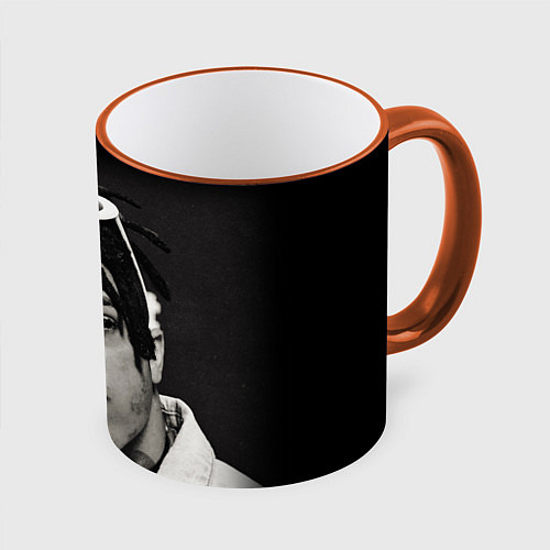 Кружка цветная XXXTentacion / 3D-Оранжевый кант – фото 1