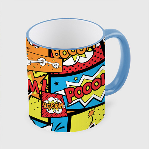 Кружка цветная Boom Pop Art / 3D-Небесно-голубой кант – фото 1
