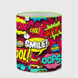 Кружка 3D Слова из комиксов, цвет: 3D-светло-зеленый кант — фото 2