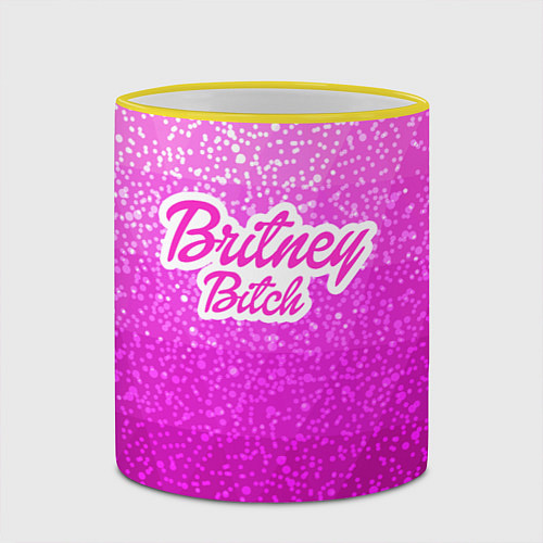 Кружка цветная Britney Bitch / 3D-Желтый кант – фото 2