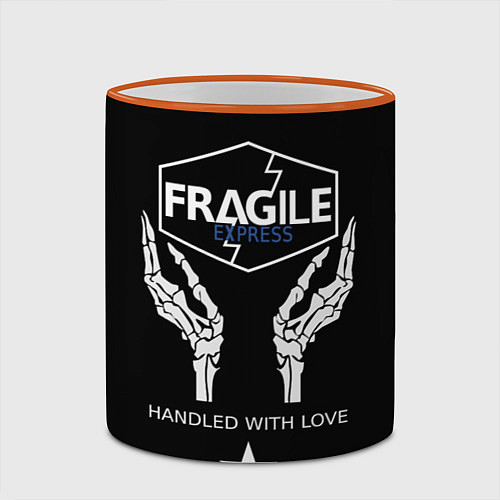 Кружка цветная Death Stranding: Fragile Express / 3D-Оранжевый кант – фото 2
