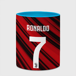 Кружка 3D Ronaldo 7: Red Sport, цвет: 3D-белый + небесно-голубой — фото 2