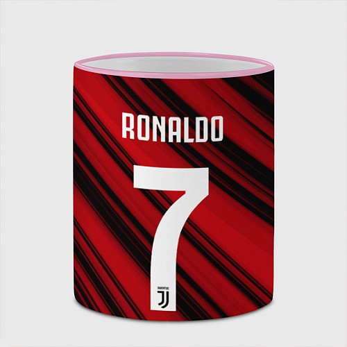 Кружка цветная Ronaldo 7: Red Sport / 3D-Розовый кант – фото 2
