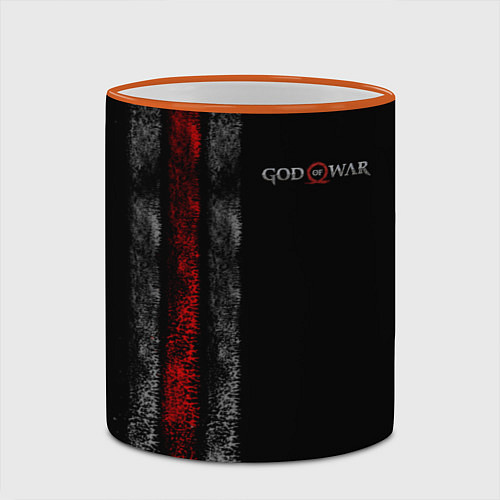 Кружка цветная God of War: Black Style / 3D-Оранжевый кант – фото 2