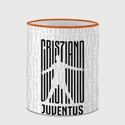 Кружка цветная Cris7iano Juventus / 3D-Оранжевый кант – фото 2