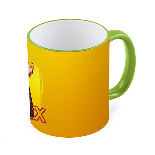 Кружка цветная Yanix: Yellow Mood / 3D-Светло-зеленый кант – фото 1