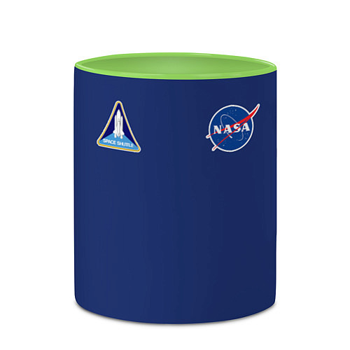 Кружка цветная NASA: Special Form / 3D-Белый + светло-зеленый – фото 2