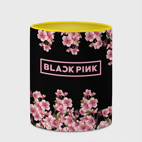 Кружка цветная Black Pink: Delicate Sakura / 3D-Белый + желтый – фото 2