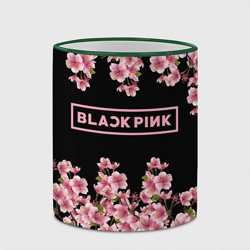 Кружка цветная Black Pink: Delicate Sakura / 3D-Зеленый кант – фото 2