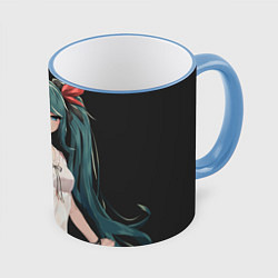 Кружка 3D Hatsune Miku, цвет: 3D-небесно-голубой кант