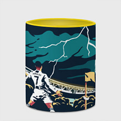 Кружка 3D Ronaldo lightning, цвет: 3D-белый + желтый — фото 2