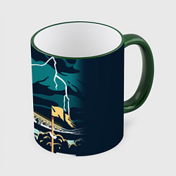 Кружка 3D Ronaldo lightning, цвет: 3D-зеленый кант