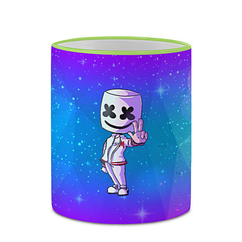 Кружка цветная Marshmello: Spaceman / 3D-Светло-зеленый кант – фото 2