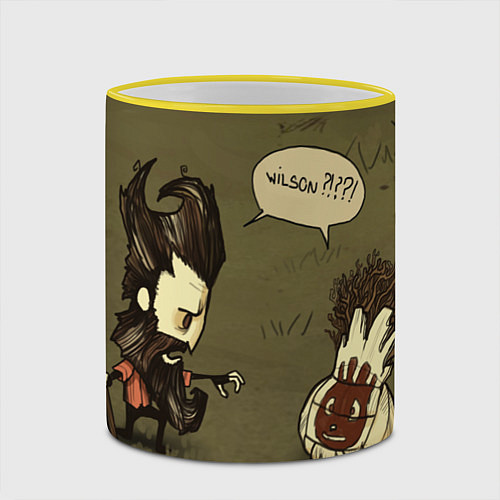 Кружка цветная Wilson outcast / 3D-Желтый кант – фото 2