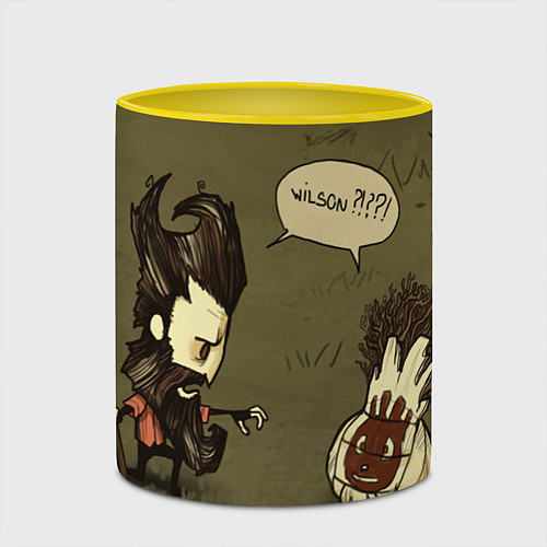 Кружка цветная Wilson outcast / 3D-Белый + желтый – фото 2
