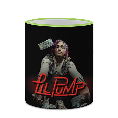 Кружка цветная Lil Pump / 3D-Светло-зеленый кант – фото 2