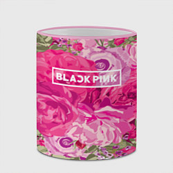 Кружка 3D Black Pink: Abstract Flowers, цвет: 3D-розовый кант — фото 2