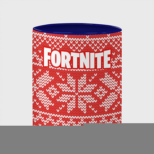 Кружка цветная Fortnite New Year / 3D-Белый + синий – фото 2