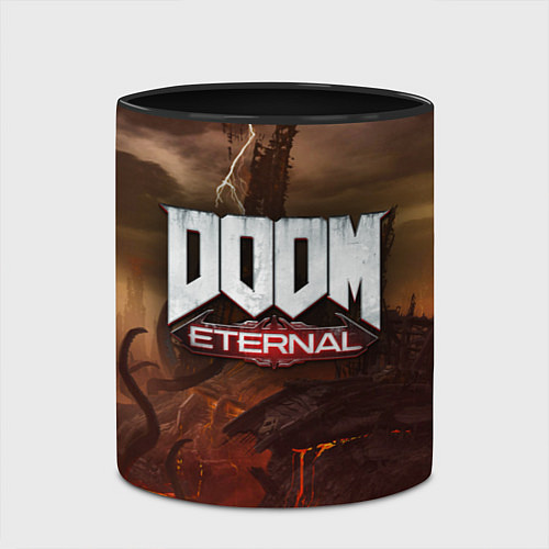 Кружка цветная DOOM: Eternal / 3D-Белый + черный – фото 2