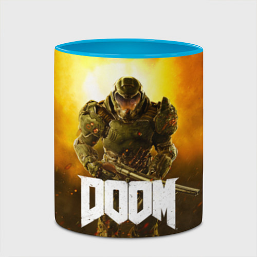 Кружка цветная DOOM: Soldier / 3D-Белый + небесно-голубой – фото 2