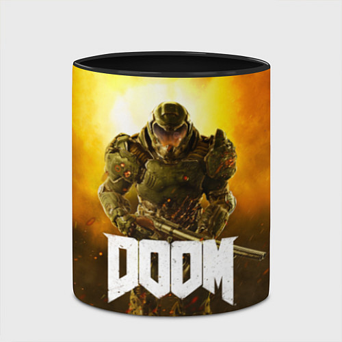 Кружка цветная DOOM: Soldier / 3D-Белый + черный – фото 2