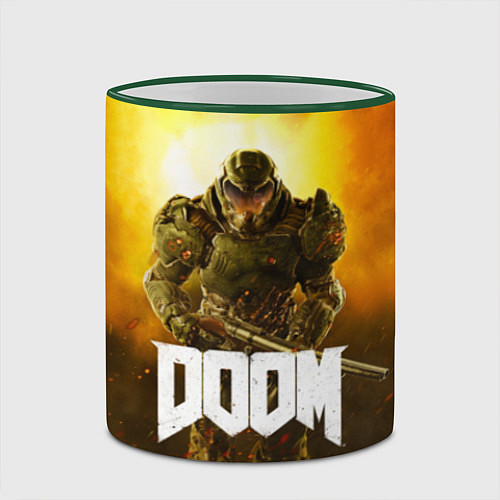 Кружка цветная DOOM: Soldier / 3D-Зеленый кант – фото 2