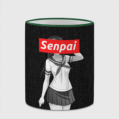 Кружка цветная Senpai: School Girl / 3D-Зеленый кант – фото 2
