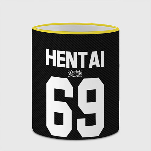 Кружка цветная Hentai 69: Black Style / 3D-Желтый кант – фото 2