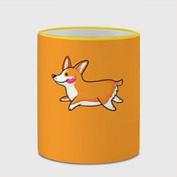 Кружка 3D Бегущий корги, цвет: 3D-желтый кант — фото 2