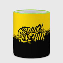 Кружка 3D GLHF: Yellow Style, цвет: 3D-светло-зеленый кант — фото 2