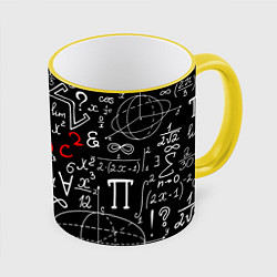 Кружка 3D Формулы физики, цвет: 3D-желтый кант
