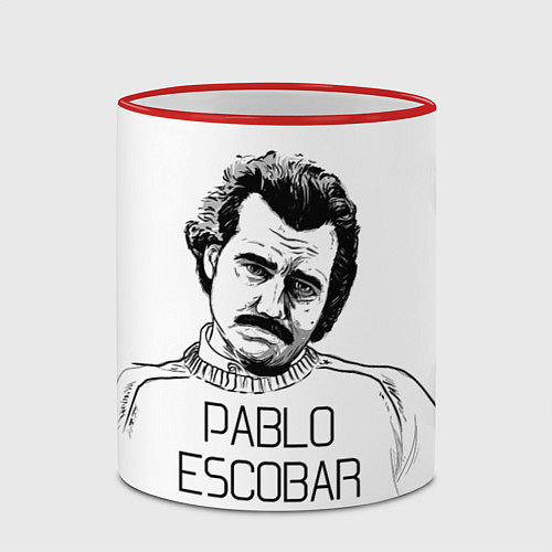 Кружка цветная Pablo Escobar / 3D-Красный кант – фото 2
