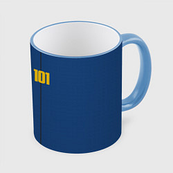 Кружка 3D Fallout: Vault 101, цвет: 3D-небесно-голубой кант