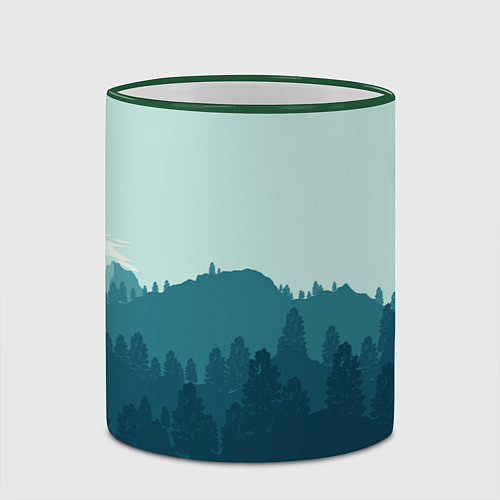 Кружка цветная Firewatch Wood / 3D-Зеленый кант – фото 2