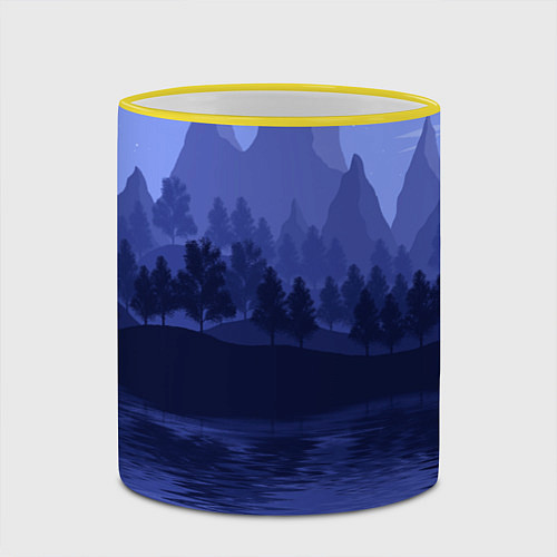 Кружка цветная Firewatch Mountains / 3D-Желтый кант – фото 2