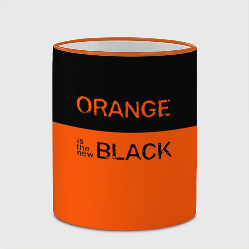 Кружка цветная Orange Is the New Black / 3D-Оранжевый кант – фото 2