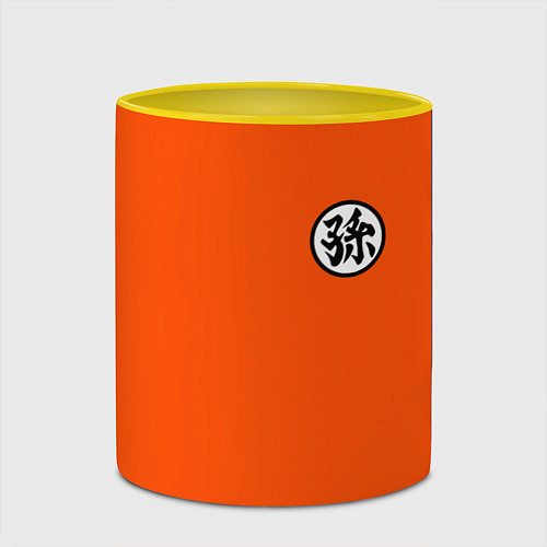 Кружка цветная DBZ: Goku Kanji Emblem / 3D-Белый + желтый – фото 2
